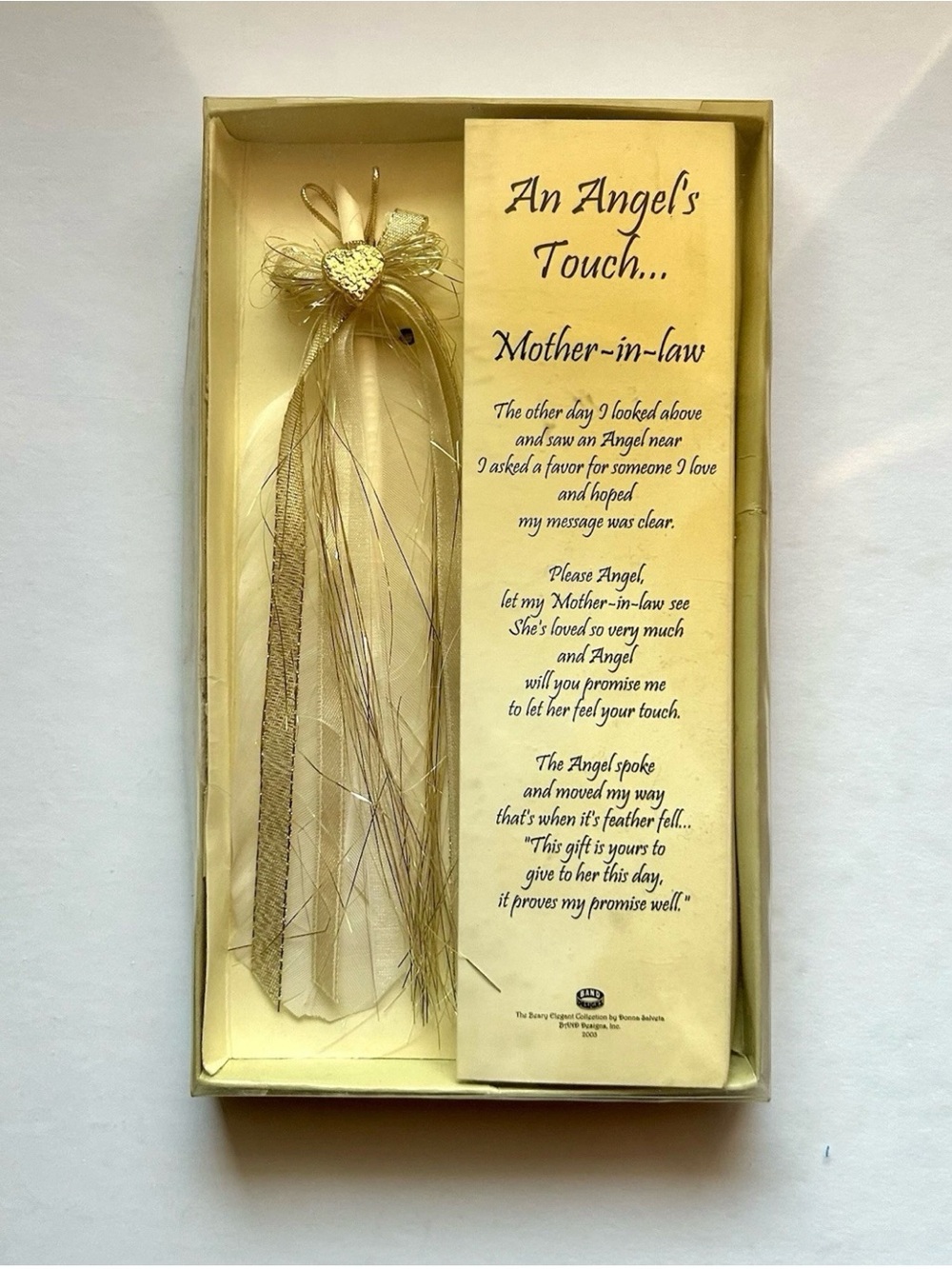 Vintage An Angel's Touch Mother-in-law Poem Keepsake Ornament 2003